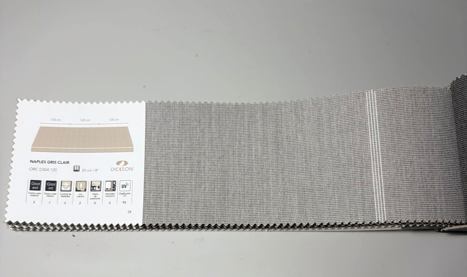 muestra de lona rayada